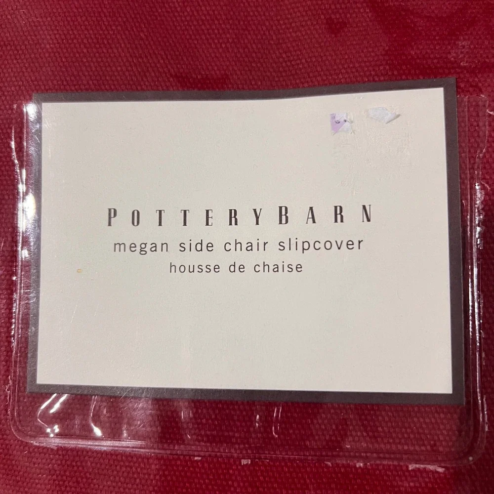 Pottery Barn Megan Side Chair Slipcover Red 100% Cotton Canvas New